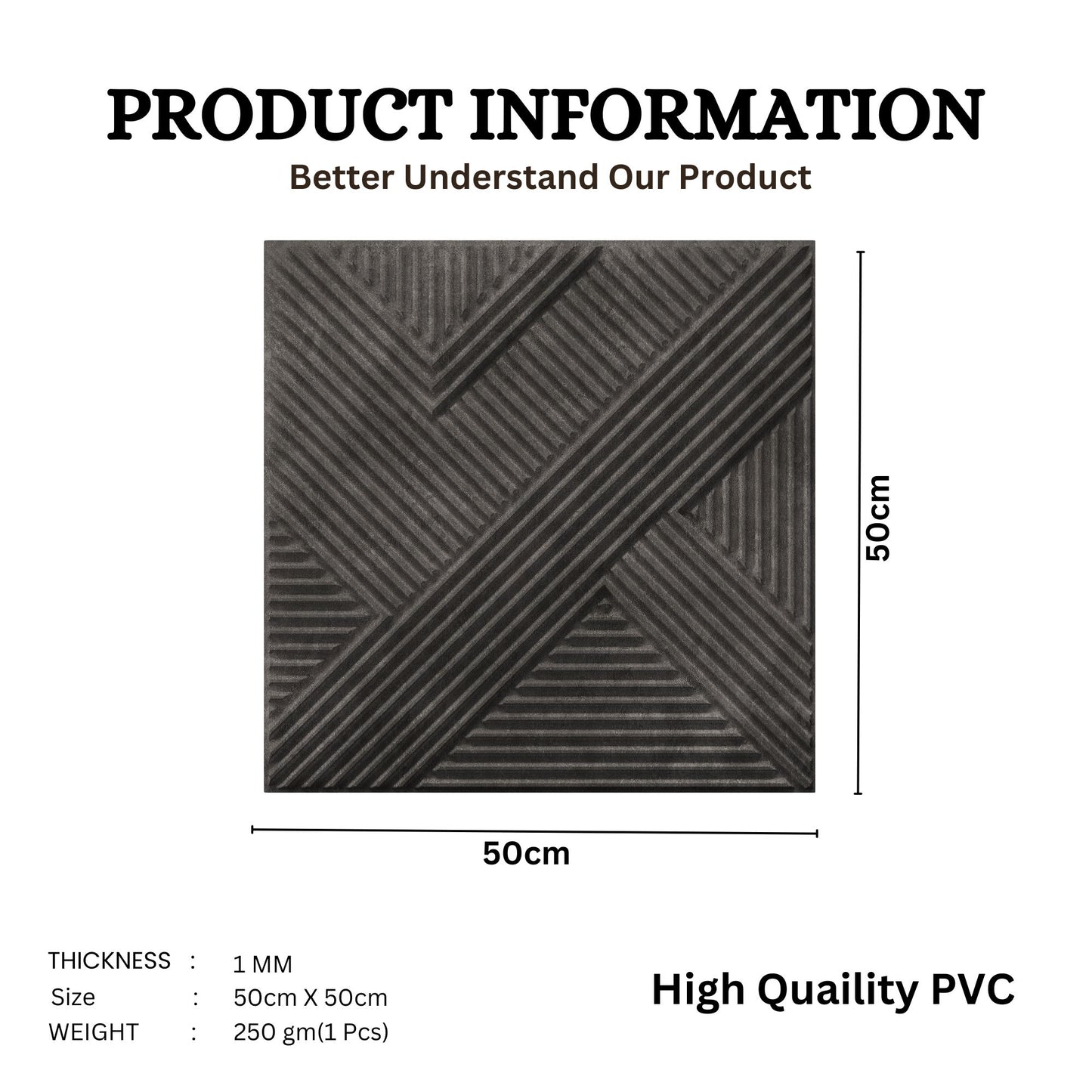 Nexa Gray Self Adhesive Panels Line Abstract Design