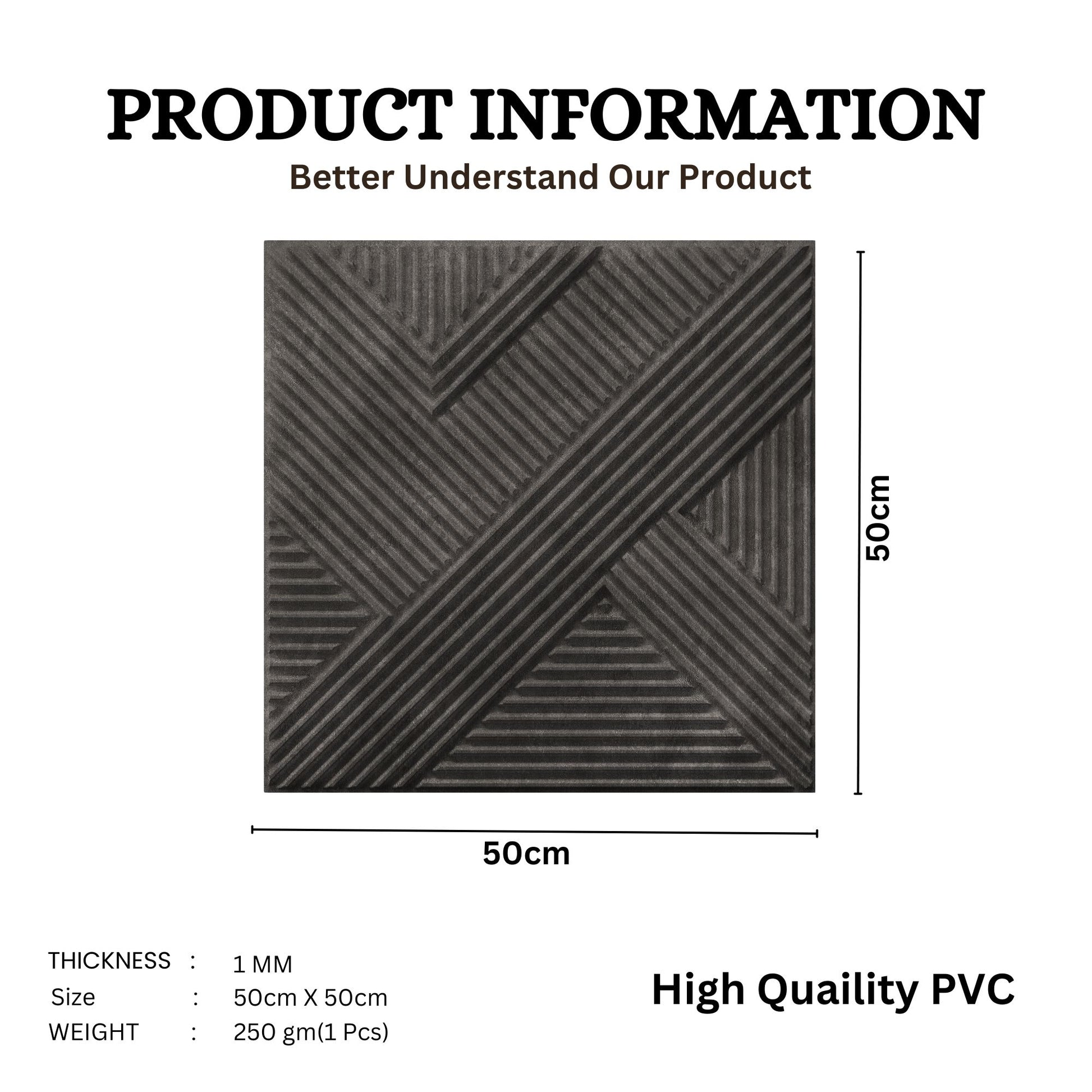 Nexa Gray Self Adhesive Panels Line Abstract Design