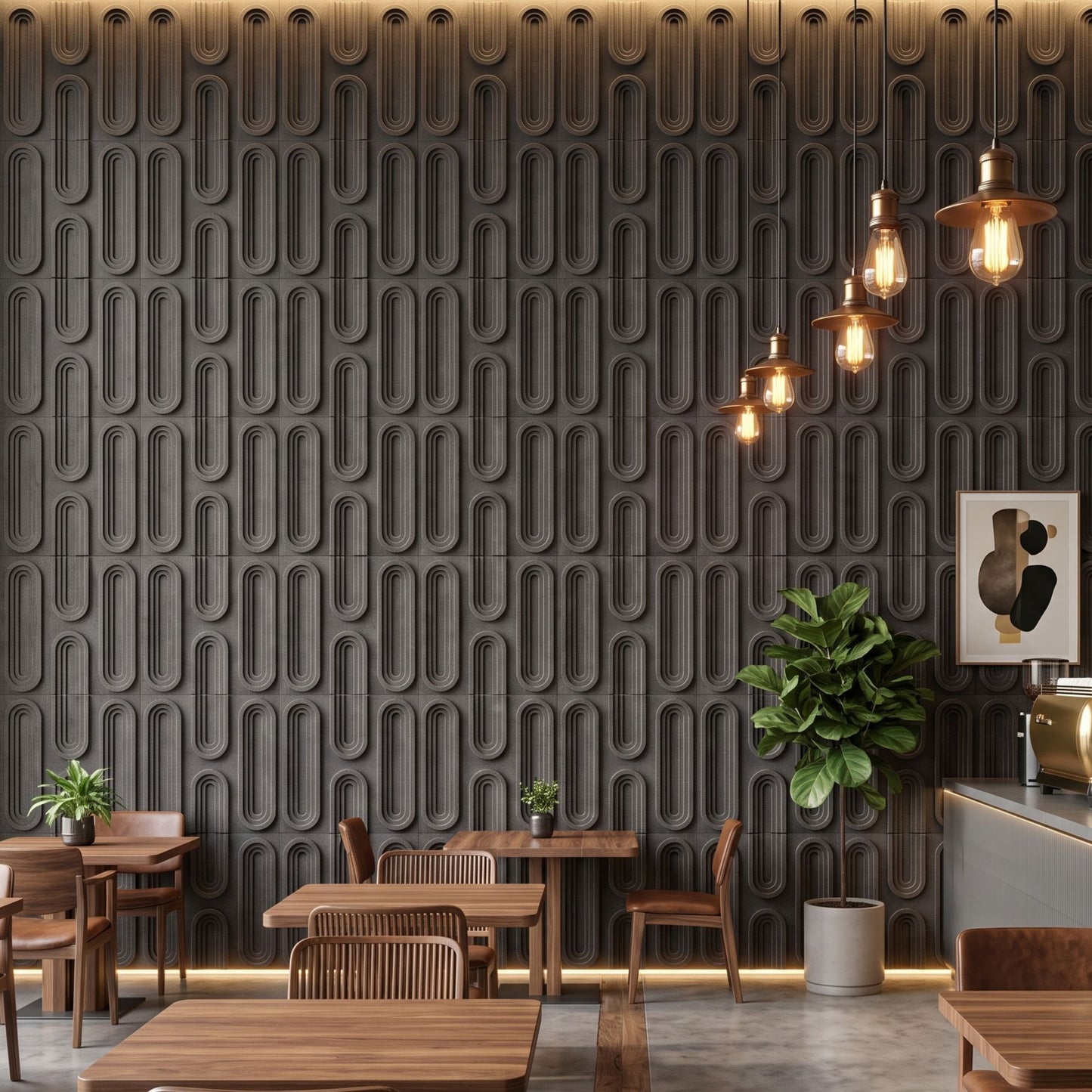 Nexa Gray Loops Design 3D Wall Panel-2