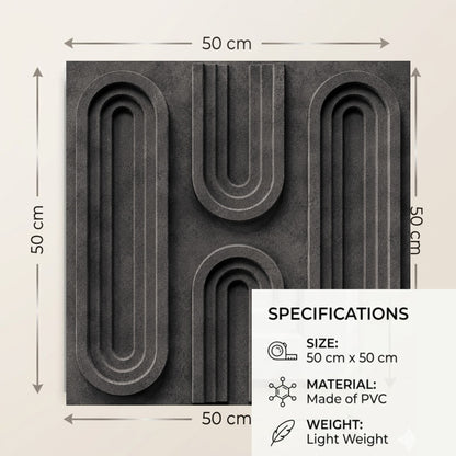 Nexa Gray Loops Design 3D Wall Panel-3