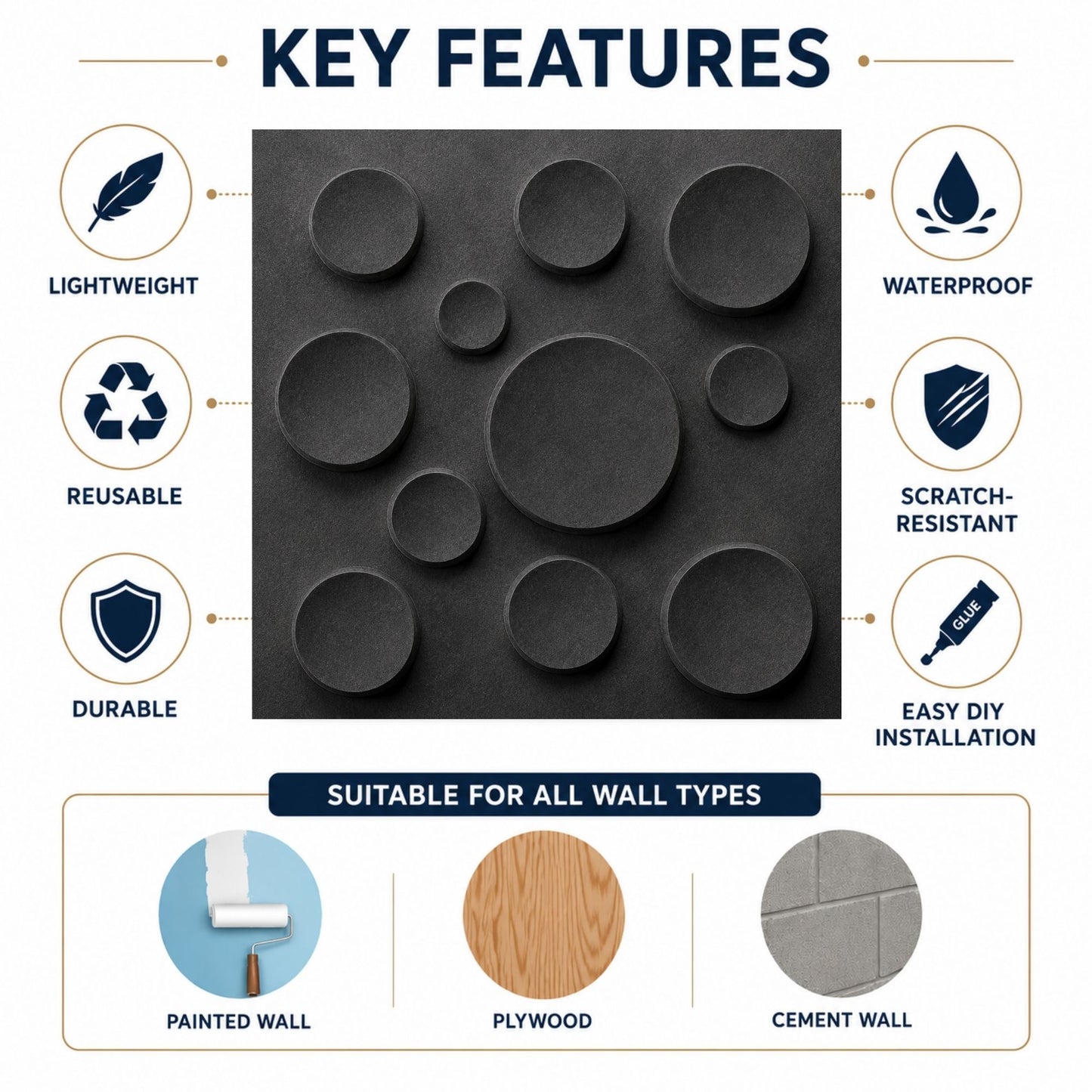 Nexa Gray Moon Design 3D Wall Panel-2