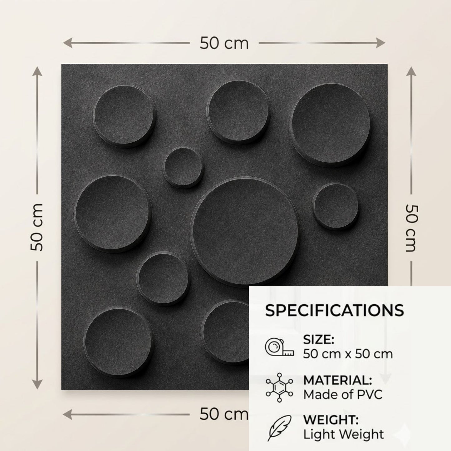 Nexa Gray Moon Design 3D Wall Panel-3