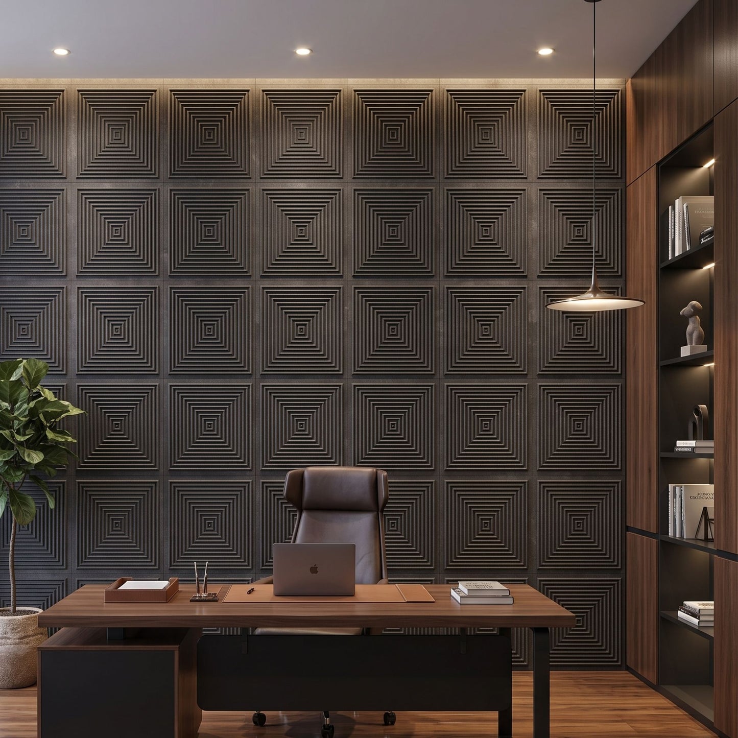 Nexa Gray Pyramid Design 3D Wall Panel-1