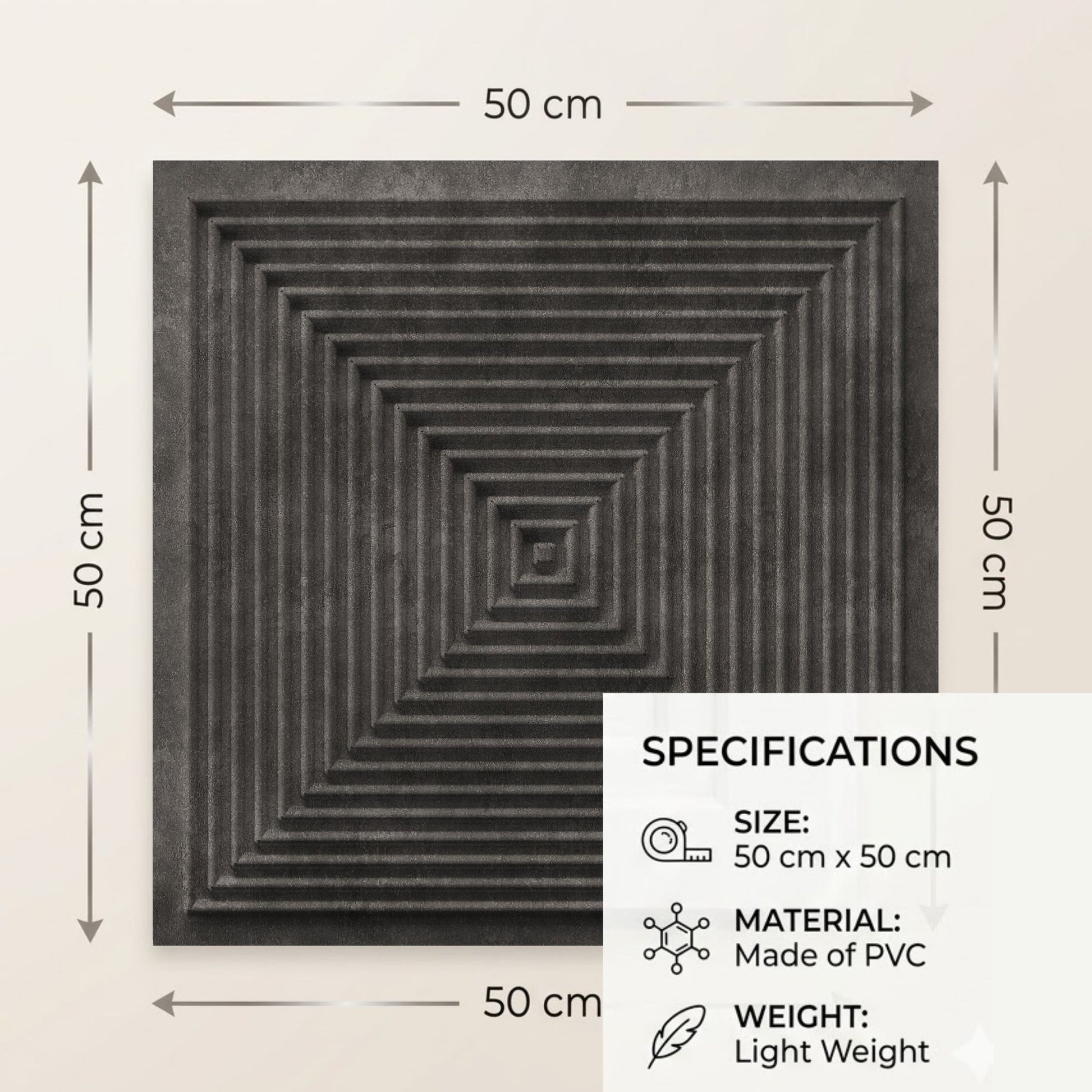 Nexa Gray Pyramid Design 3D Wall Panel-2
