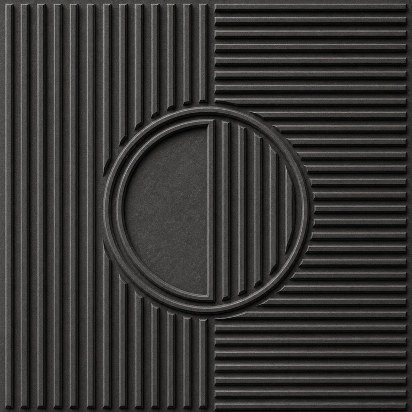 Nexa Gray Self Adhesive PVC wall Panels Fluted Circle Design
