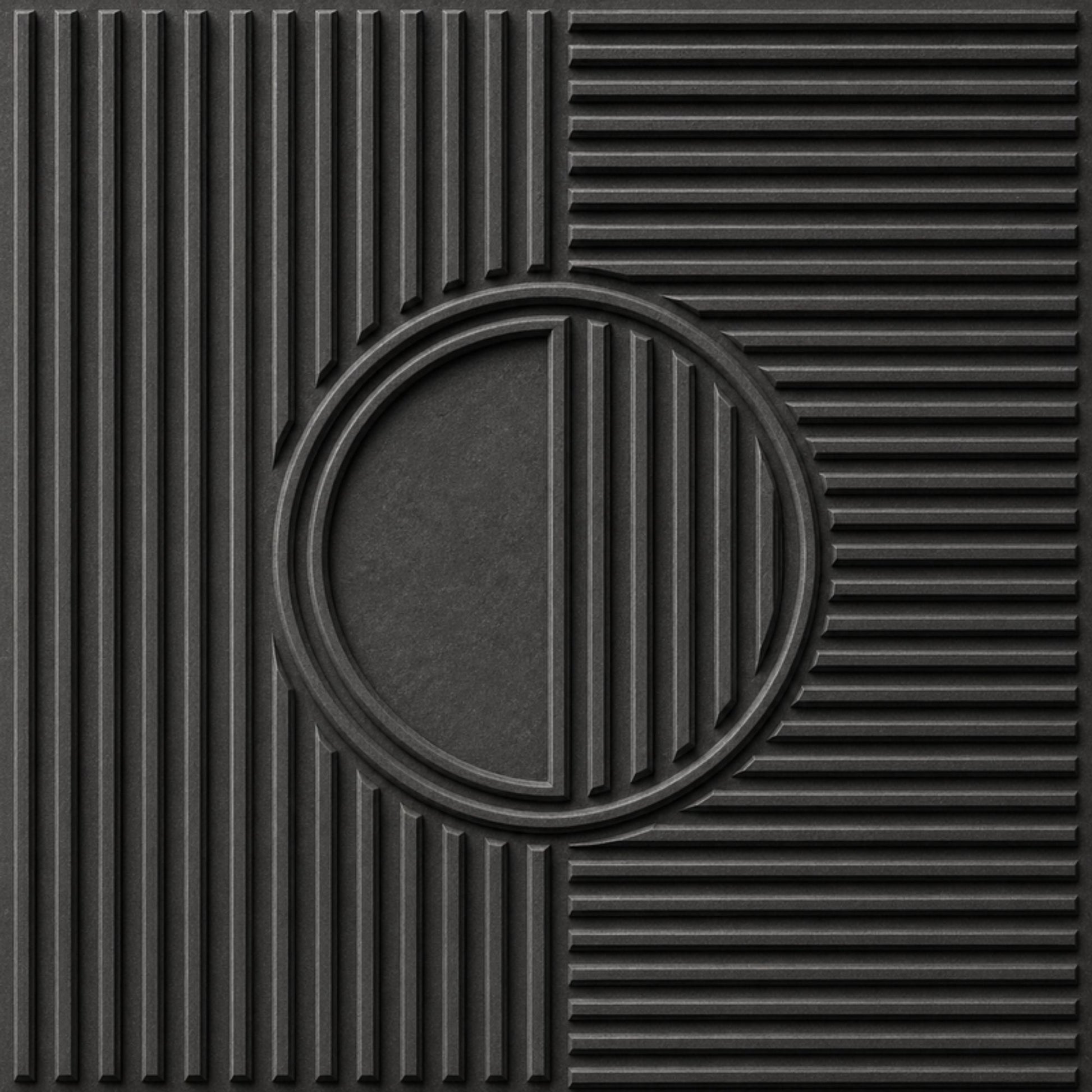 Nexa Gray Self Adhesive PVC wall Panels Fluted Circle Design
