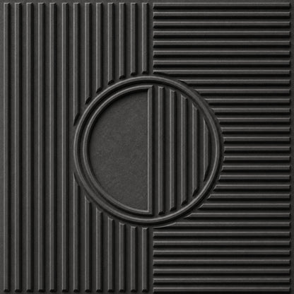 Nexa Gray Self Adhesive PVC wall Panels Fluted Circle Design
