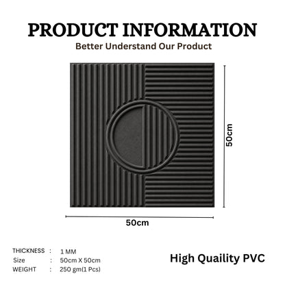 Nexa Gray Self Adhesive PVC wall Panels Fluted Circle Design
