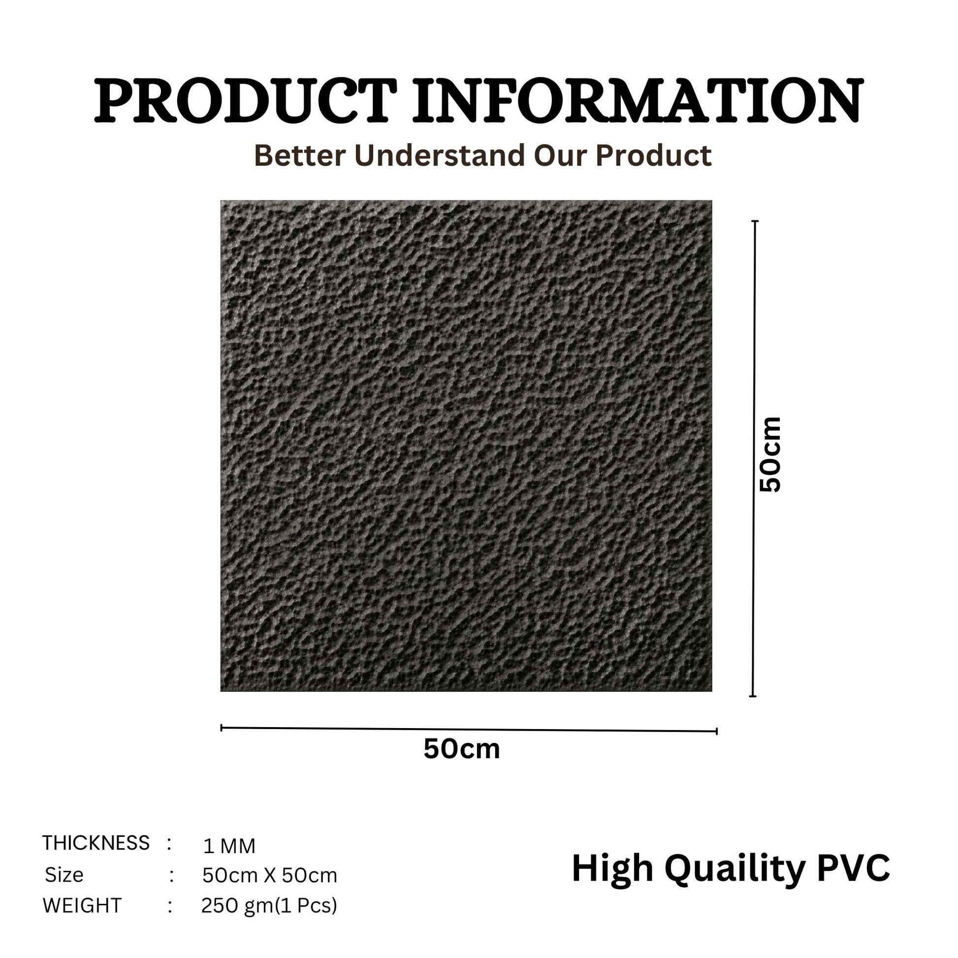 Nexa Gray Self Adhesive PVC wall Panels Textured Design
