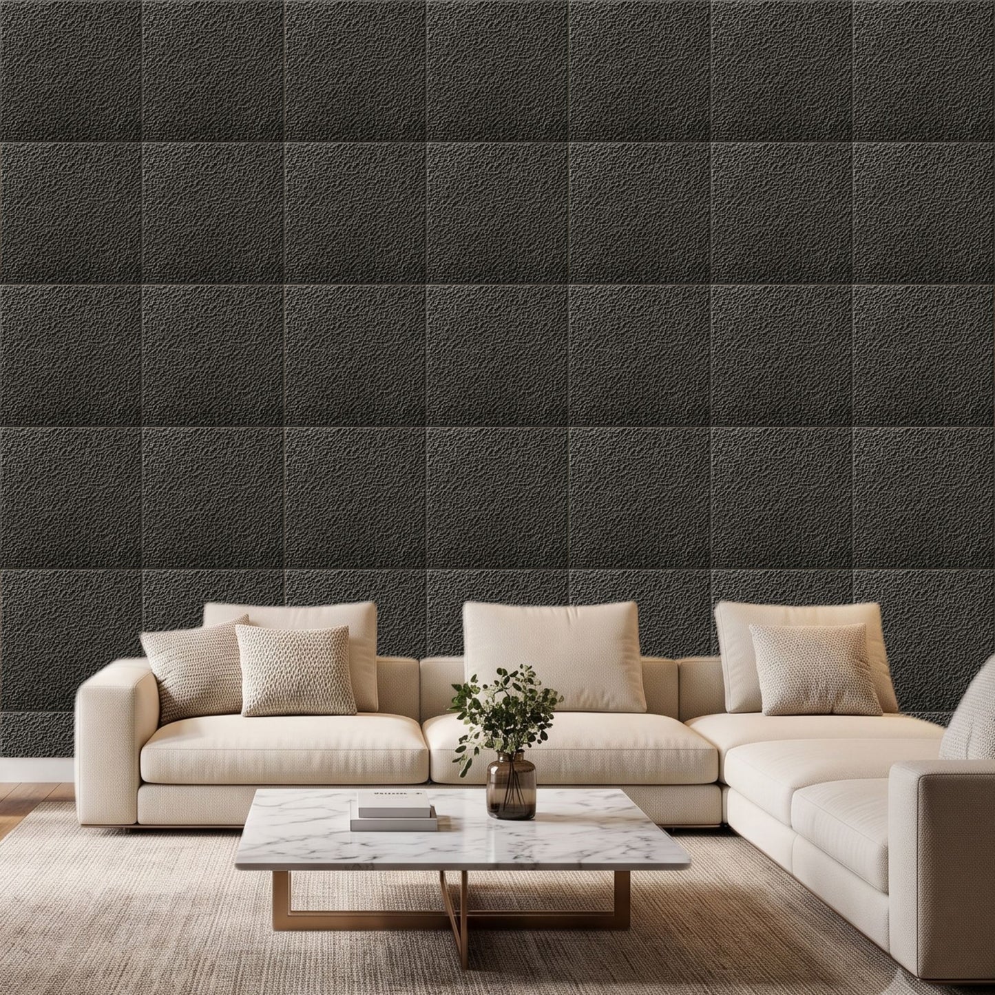 Nexa Gray Self Adhesive PVC wall Panels Textured Design