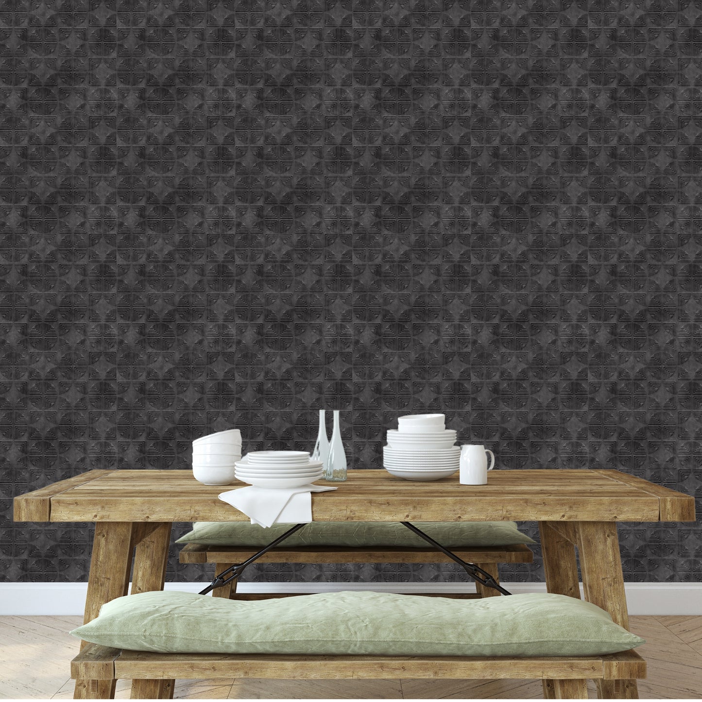 Nexa Gray Self Adhesive Panels Quarter Circle Design
