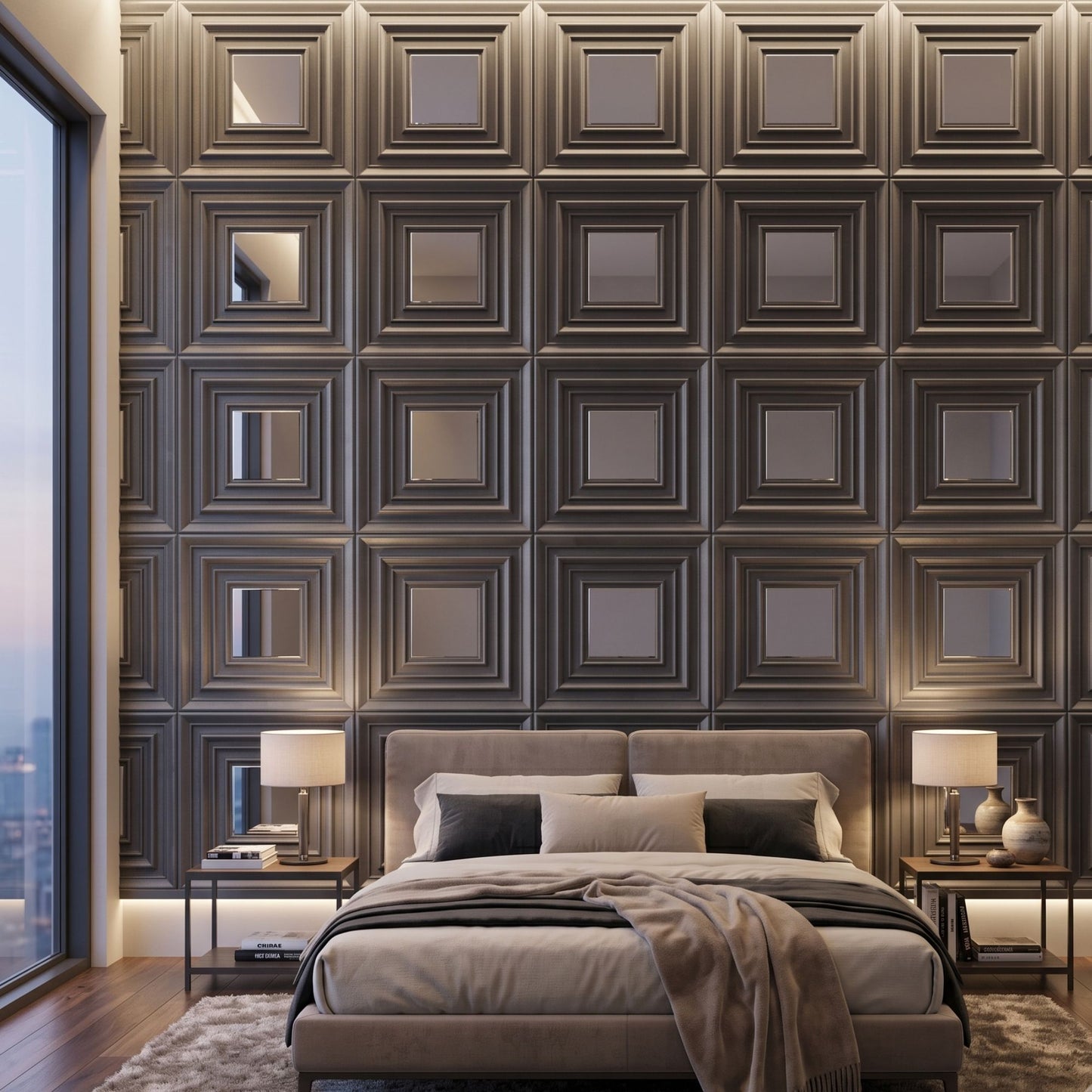 Nexa Gray Silver Accent Design Acrylic 3D Wall Panel-1