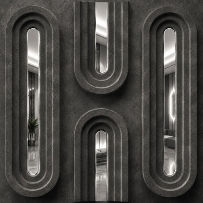Nexa Gray Silver Acrylic Loops Design 3D Wall Panel