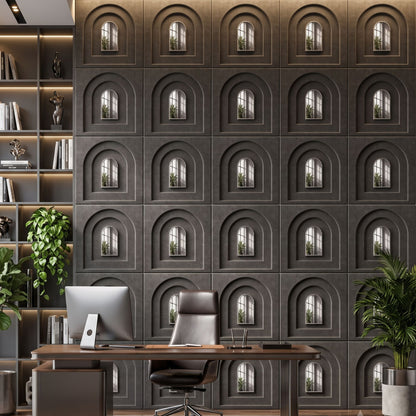Nexa Gray Silver Archi Design Acrylic 3D Wall Panel-1
