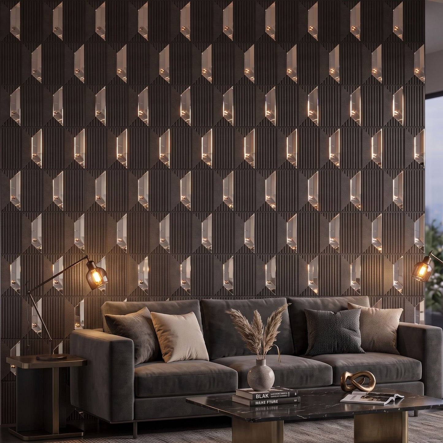 Nexa Gray Silver Artisan Design Acrylic 3D Wall Panel-1