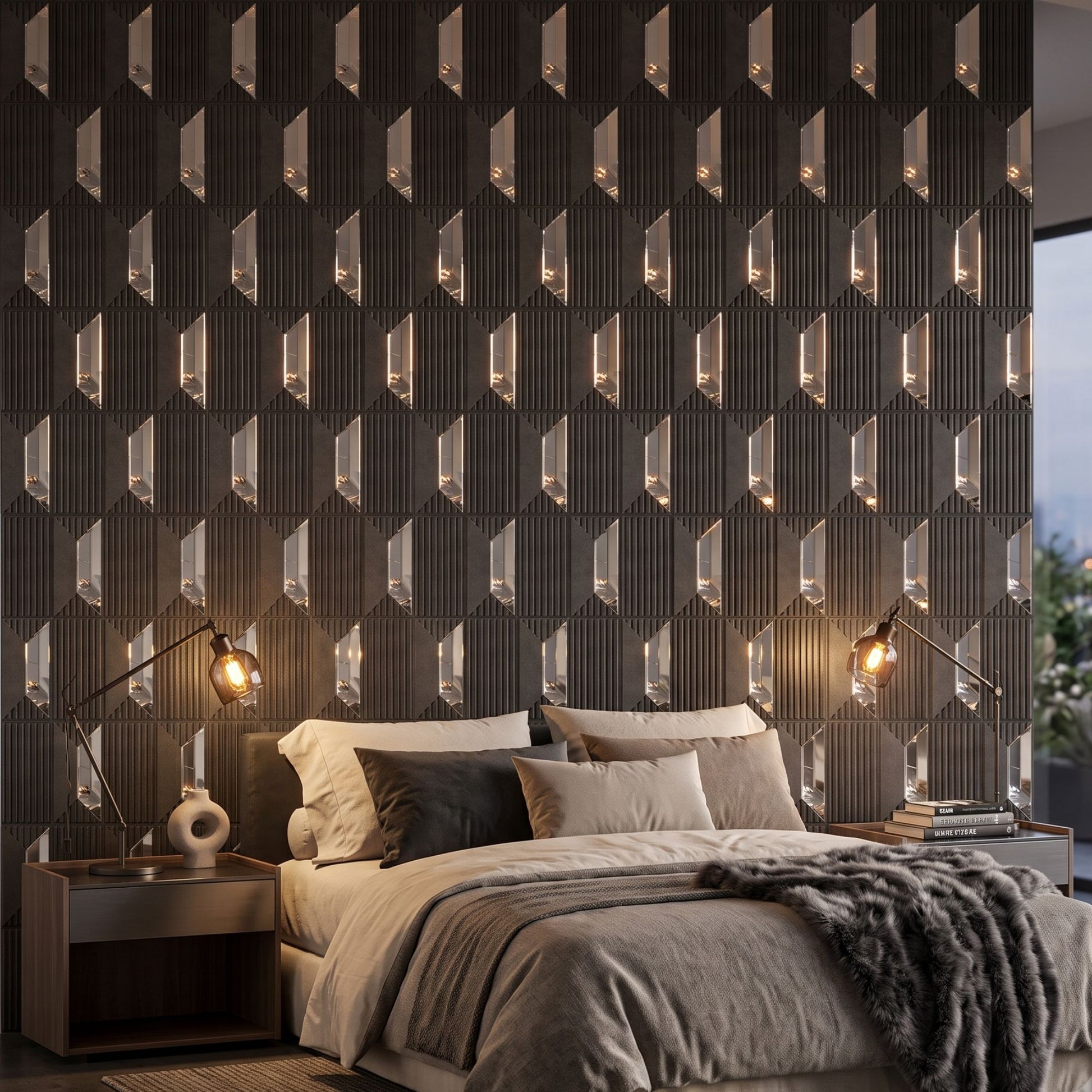 Nexa Gray Silver Artisan Design Acrylic 3D Wall Panel-2