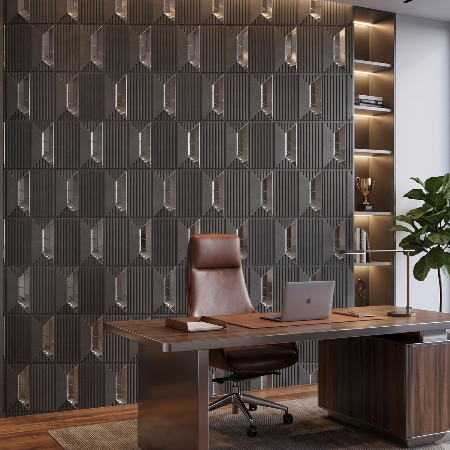 Nexa Gray Silver Artisan Design Acrylic 3D Wall Panel-3