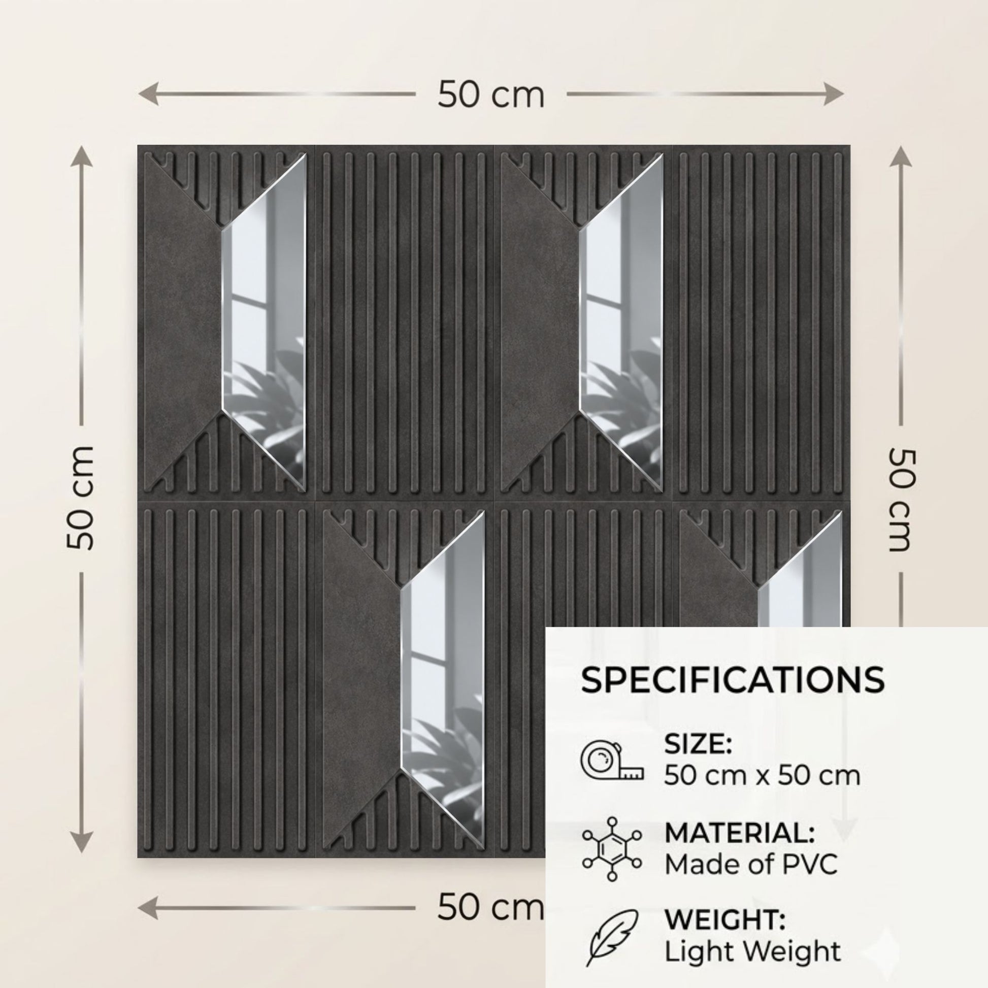 Nexa Gray Silver Artisan Design Acrylic 3D Wall Panel-4