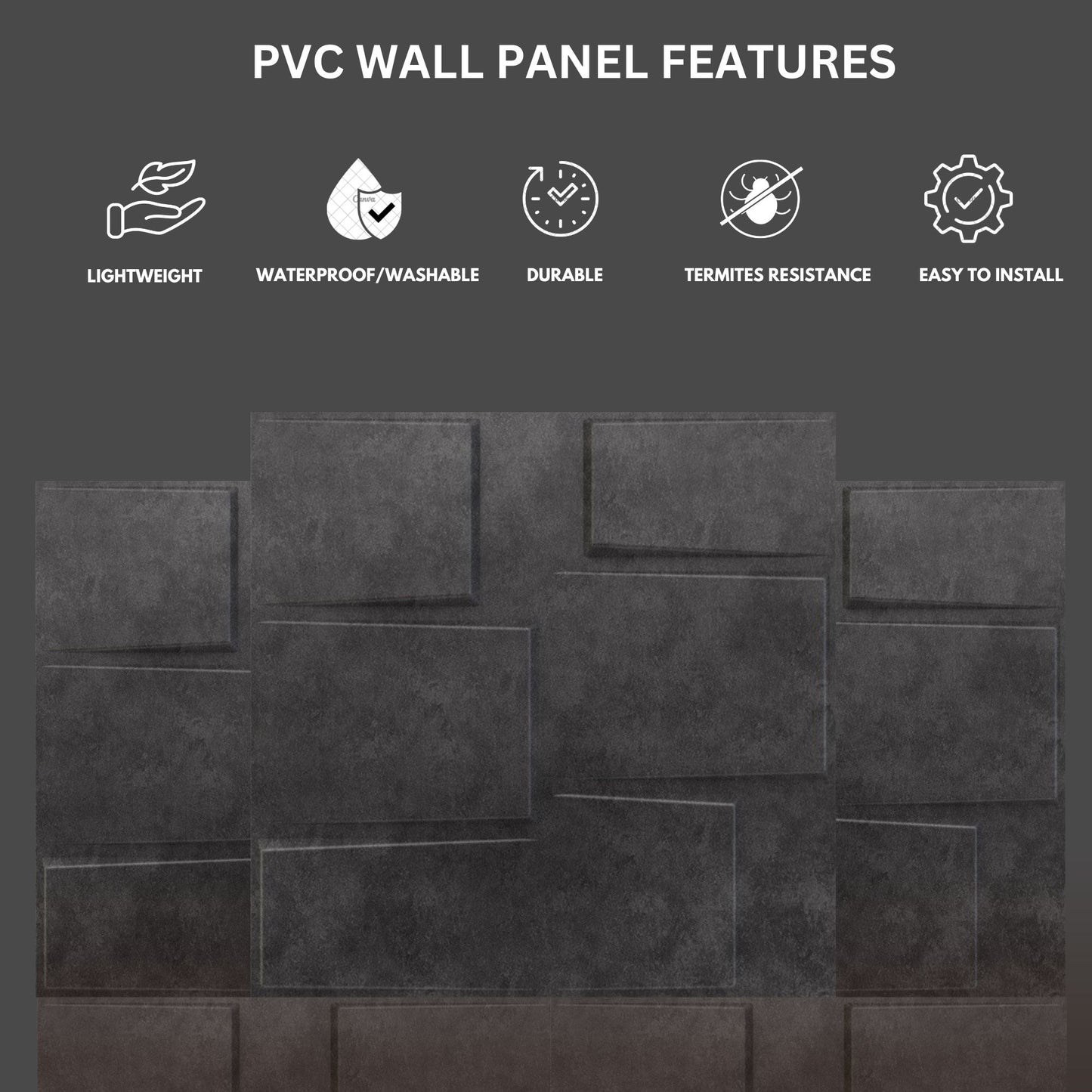 Nexa Gray Stream Design 3D Wall Panel-3