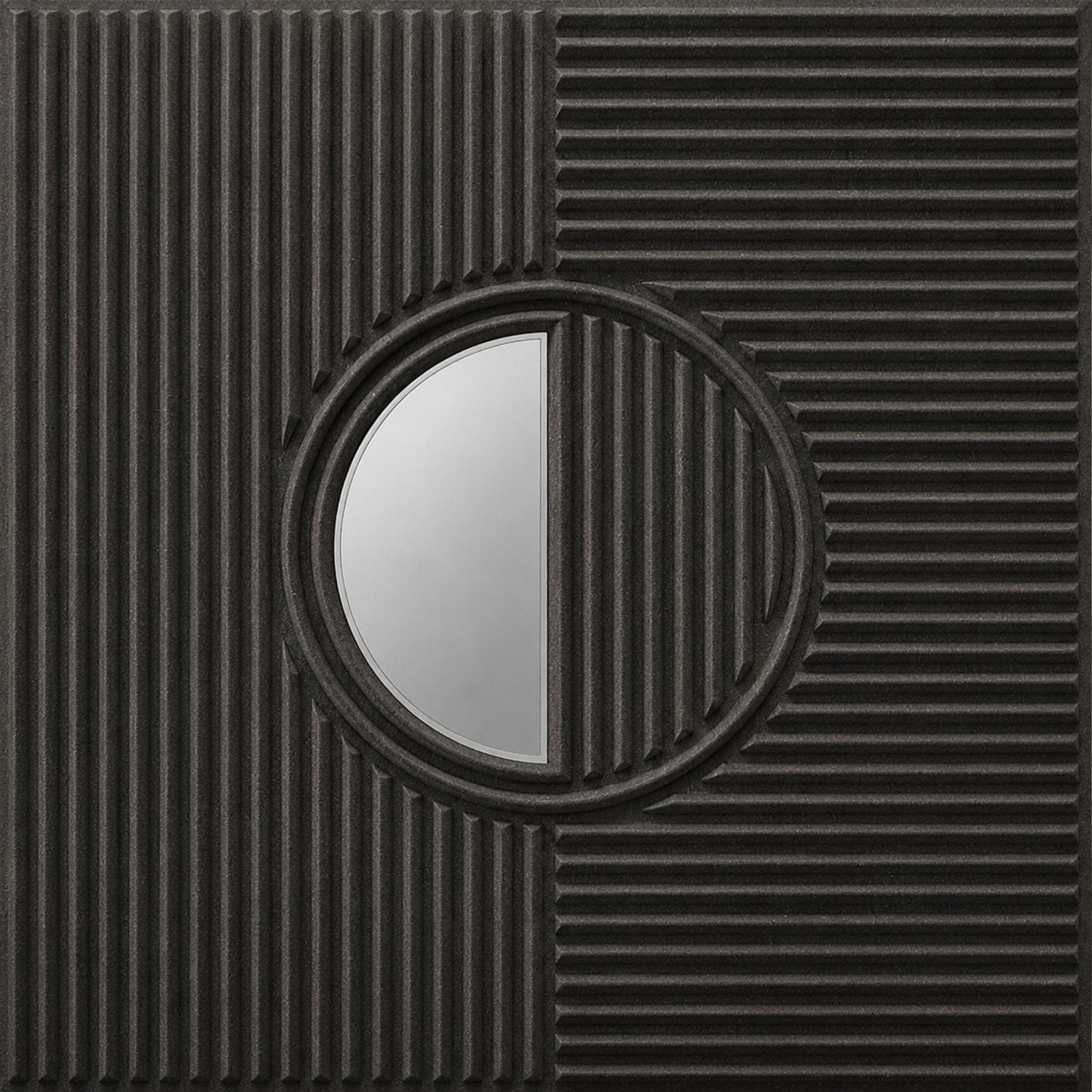 Nexa Grey - Silver Self Adhesive PVC wall Panels Fluted Circle Design
