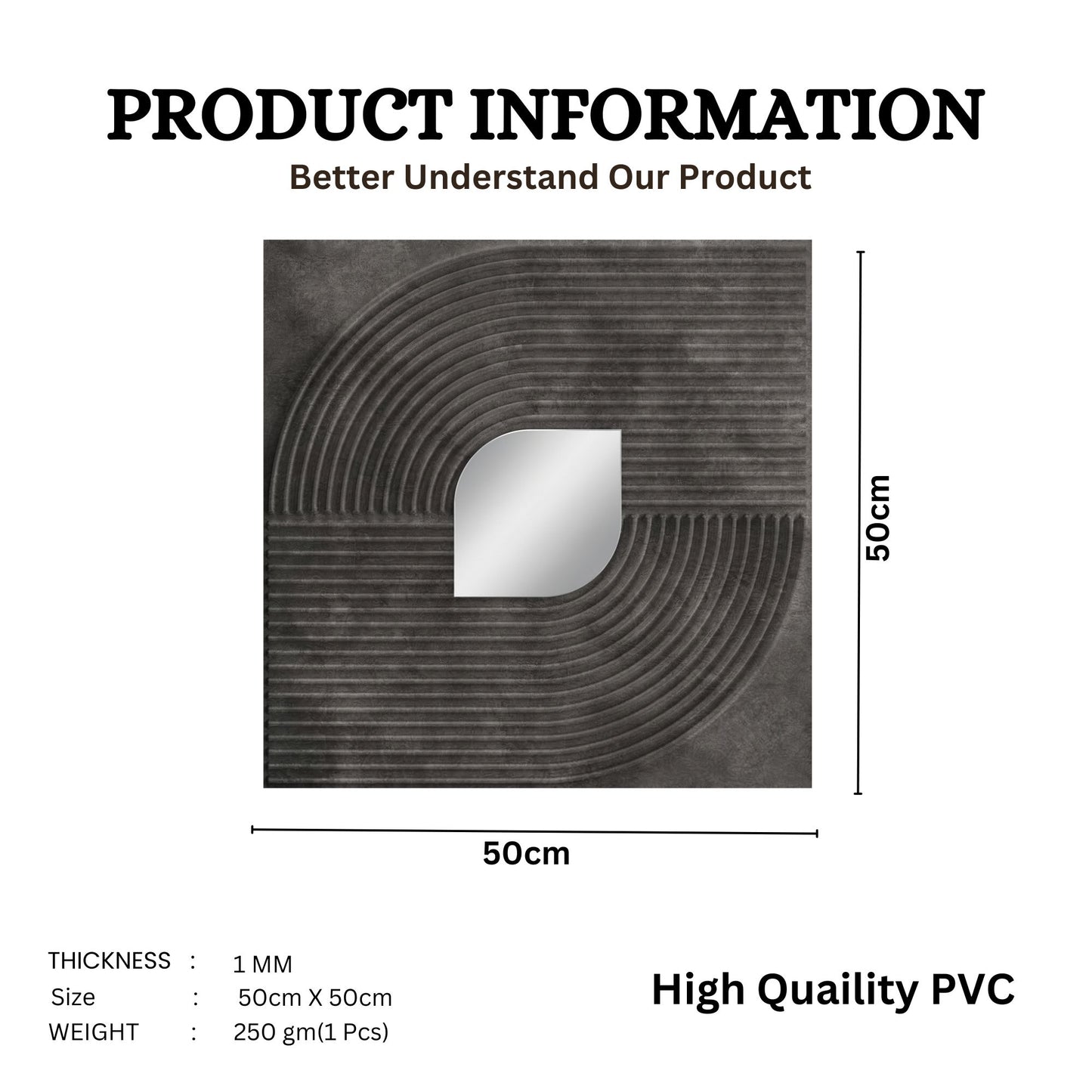 Nexa Grey - Silver Self Adhesive PVC wall Panels Curve Line Design
