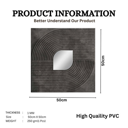 Nexa Grey - Silver Self Adhesive PVC wall Panels Curve Line Design
