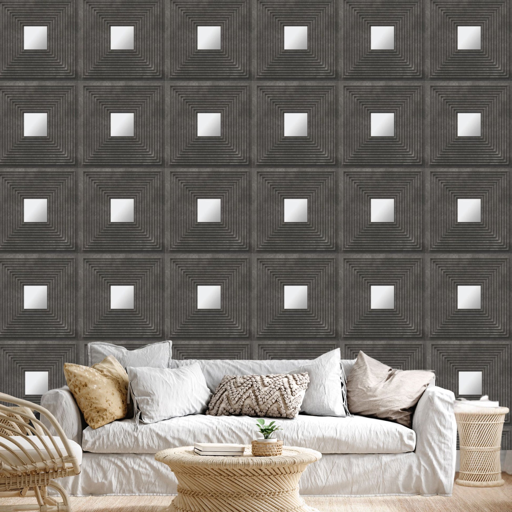 Nexa Grey - Silver Self Adhesive Panels Line Design