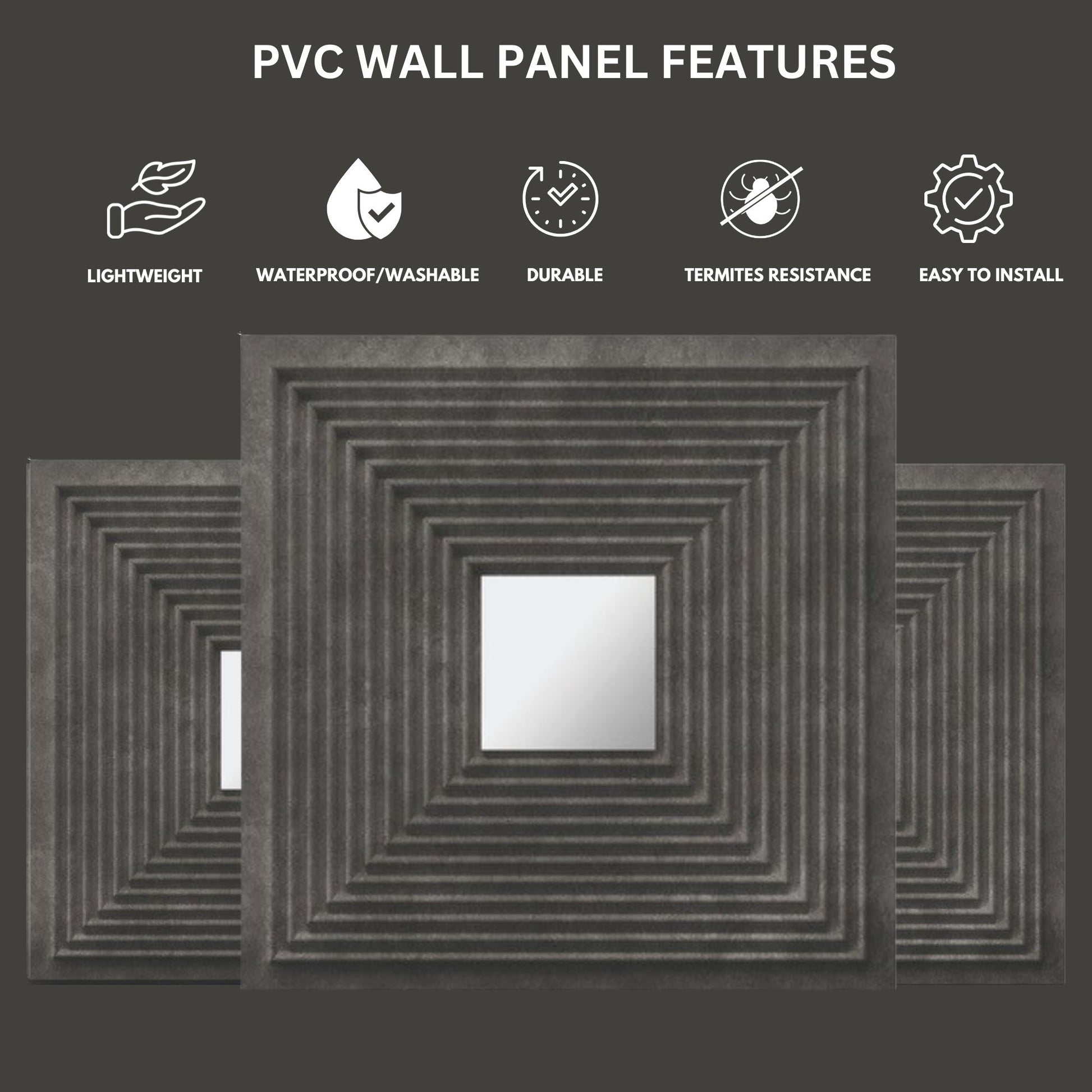 Nexa Grey - Silver Self Adhesive Panels Line Design