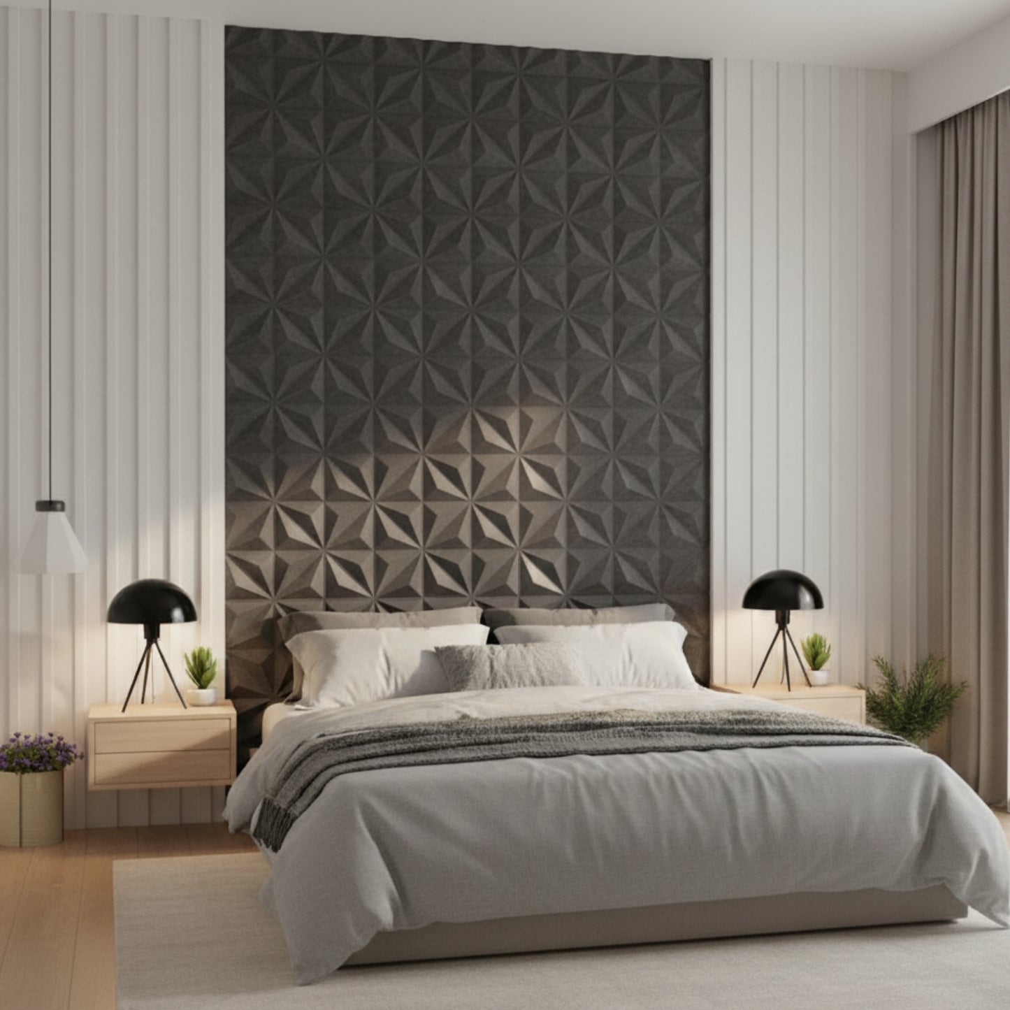 Nexa Grey Crystal Design 3D Wall Panel View-3