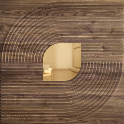 Oak Wood - Gold Self Adhesive PVC wall Panels Curve Line Design
