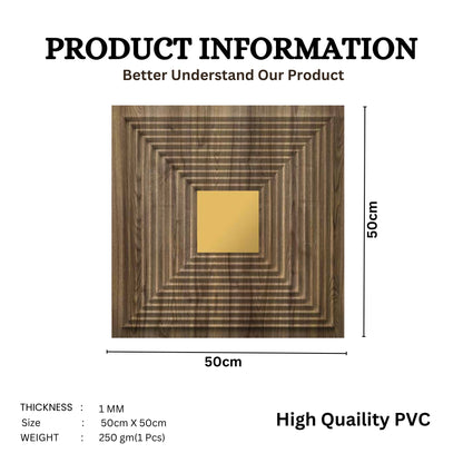 Oak Wood - Gold Self Adhesive Panels Line Design