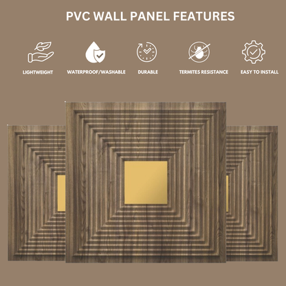 Oak Wood - Gold Self Adhesive Panels Line Design