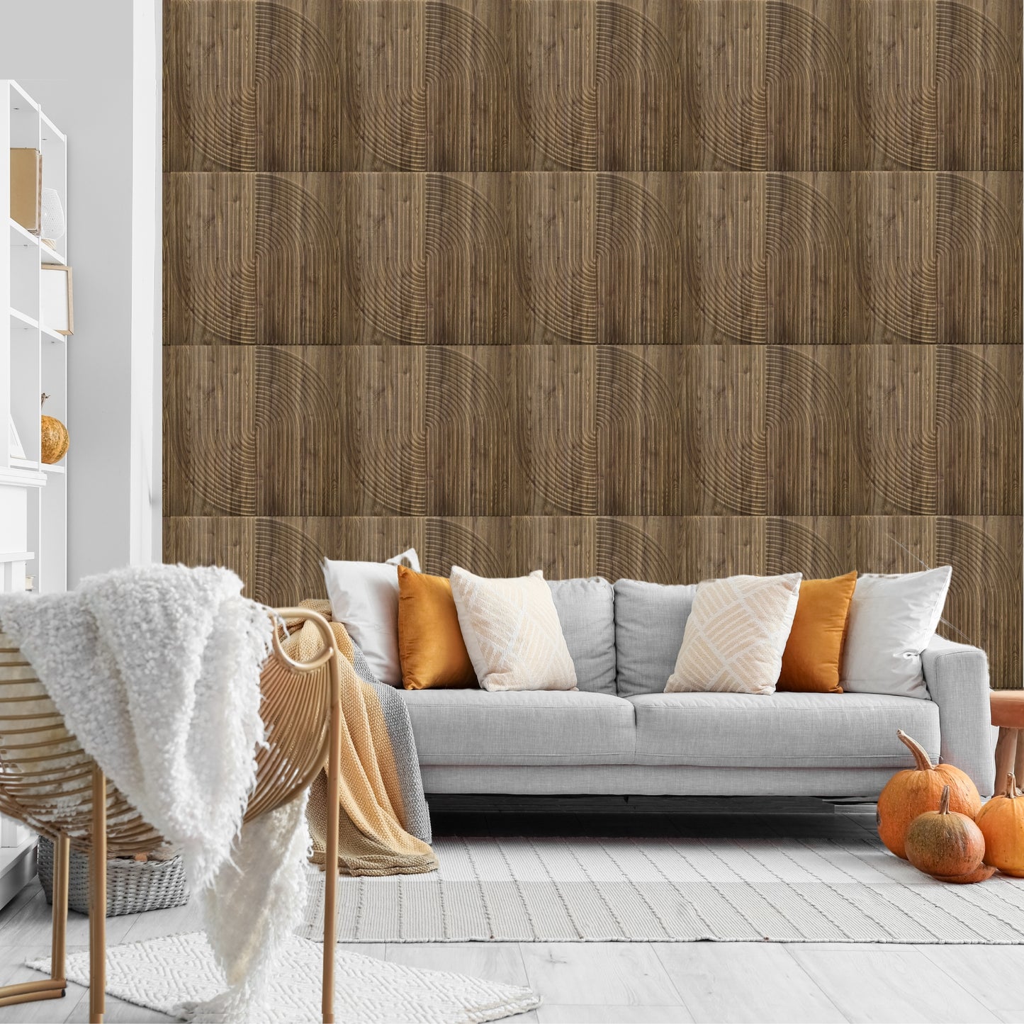 Oak Wood Self Adhesive Panels Circle Design