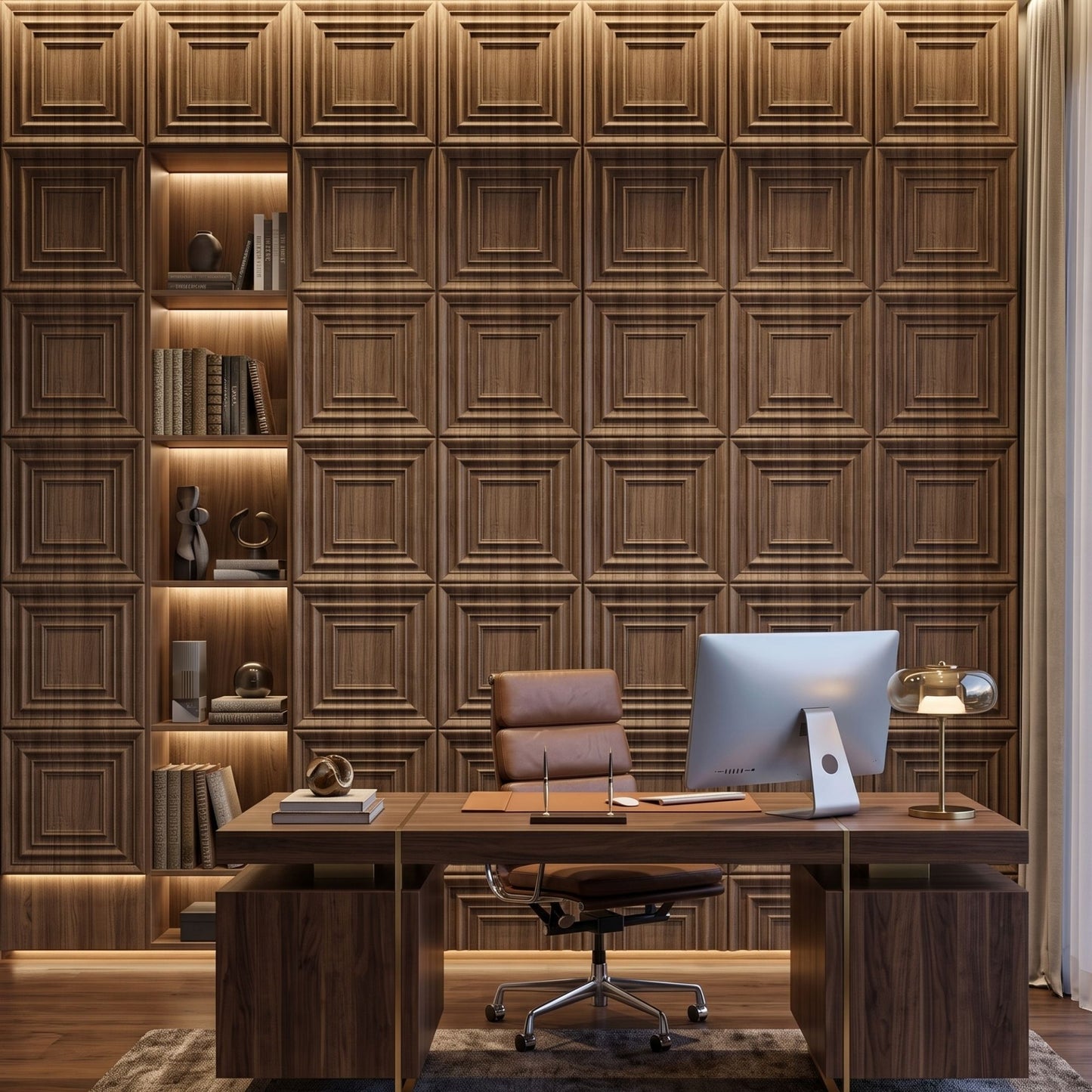Oak Wood 3D Wall Panels Accent Design1