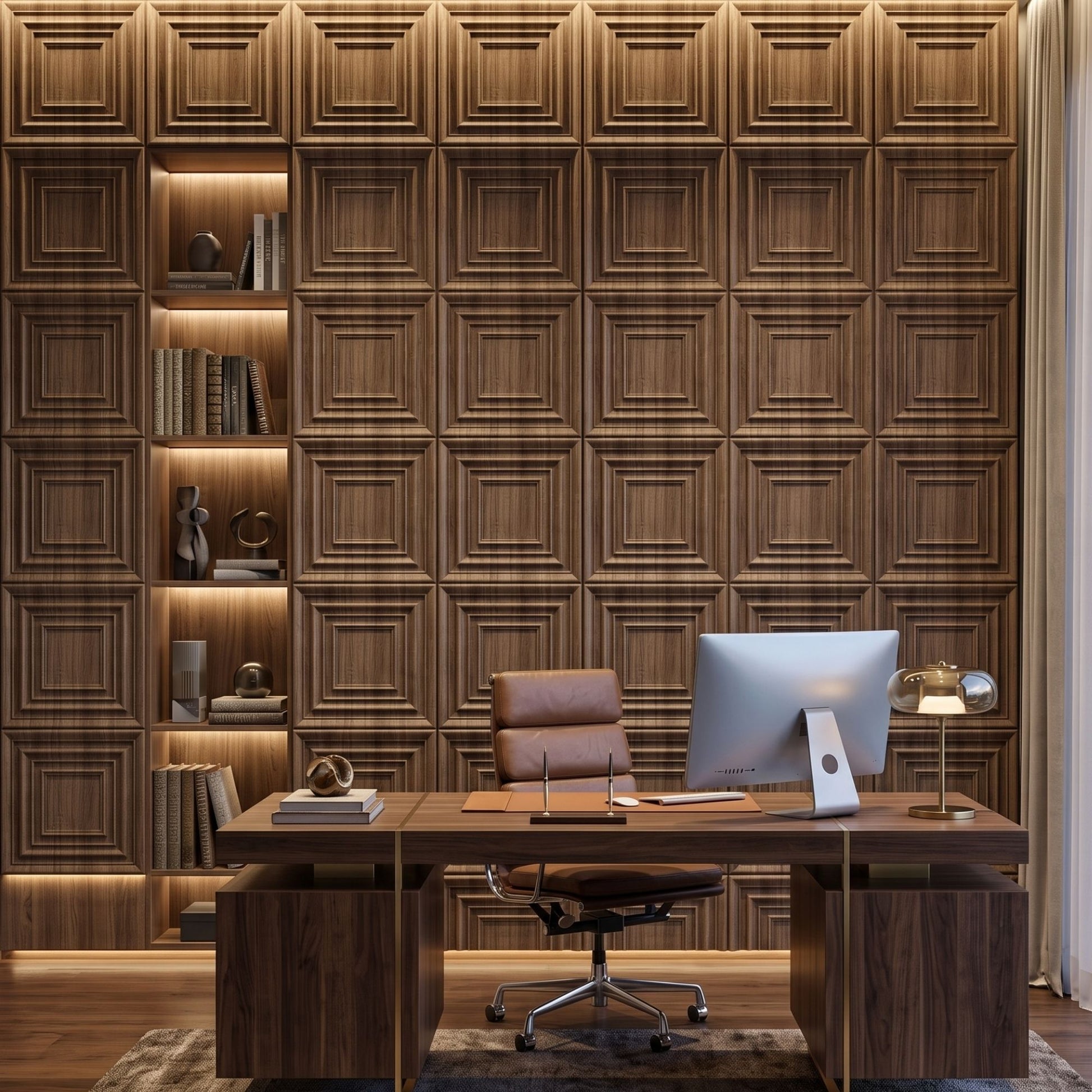 Oak Wood 3D Wall Panels Accent Design1