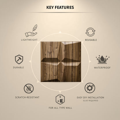 Oak Wood 3D Wall Panels Cube Design-3