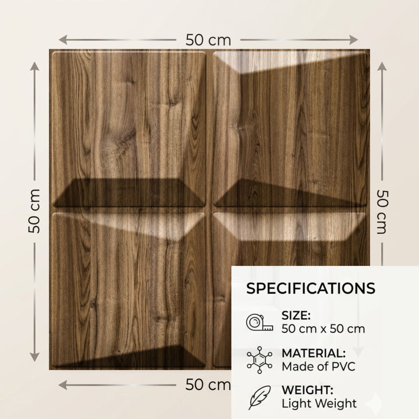 Oak Wood 3D Wall Panels Cube Design-4