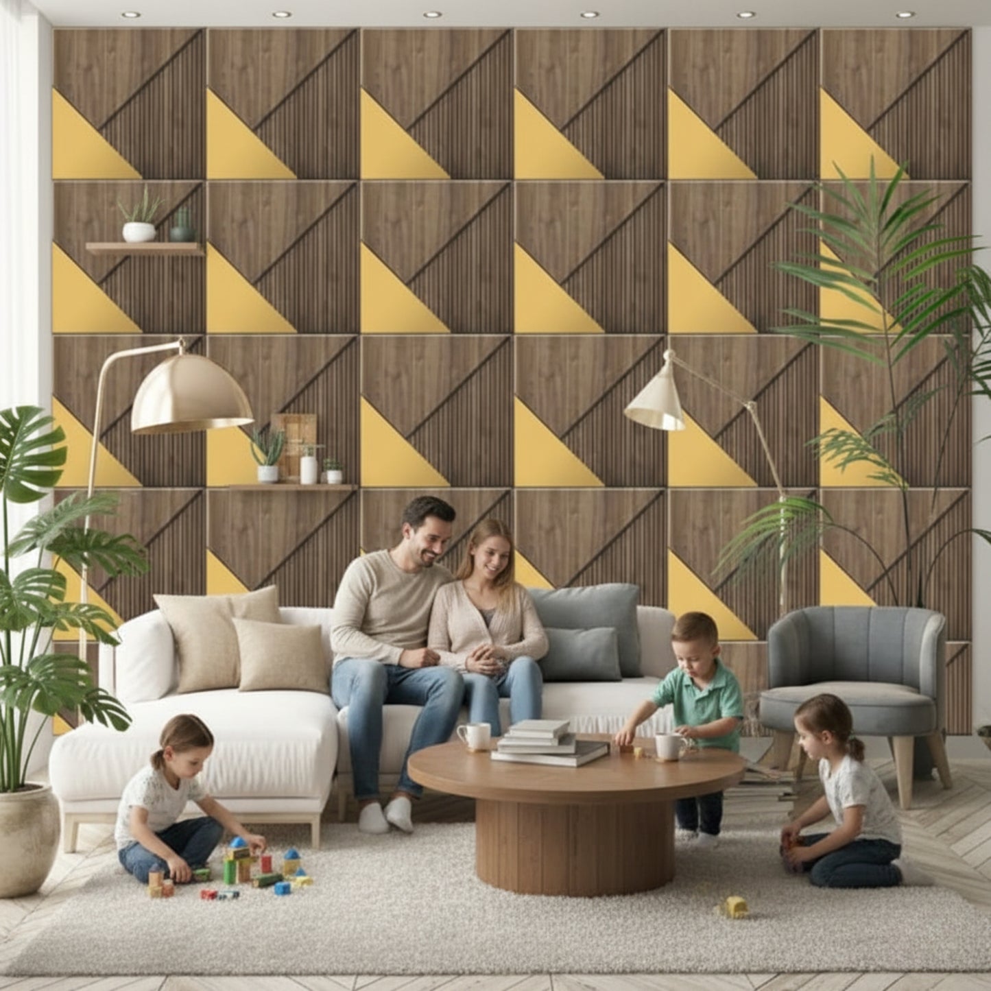 3D Wall Panels for Home Decor PVC Plaina Design 50X50 cm
