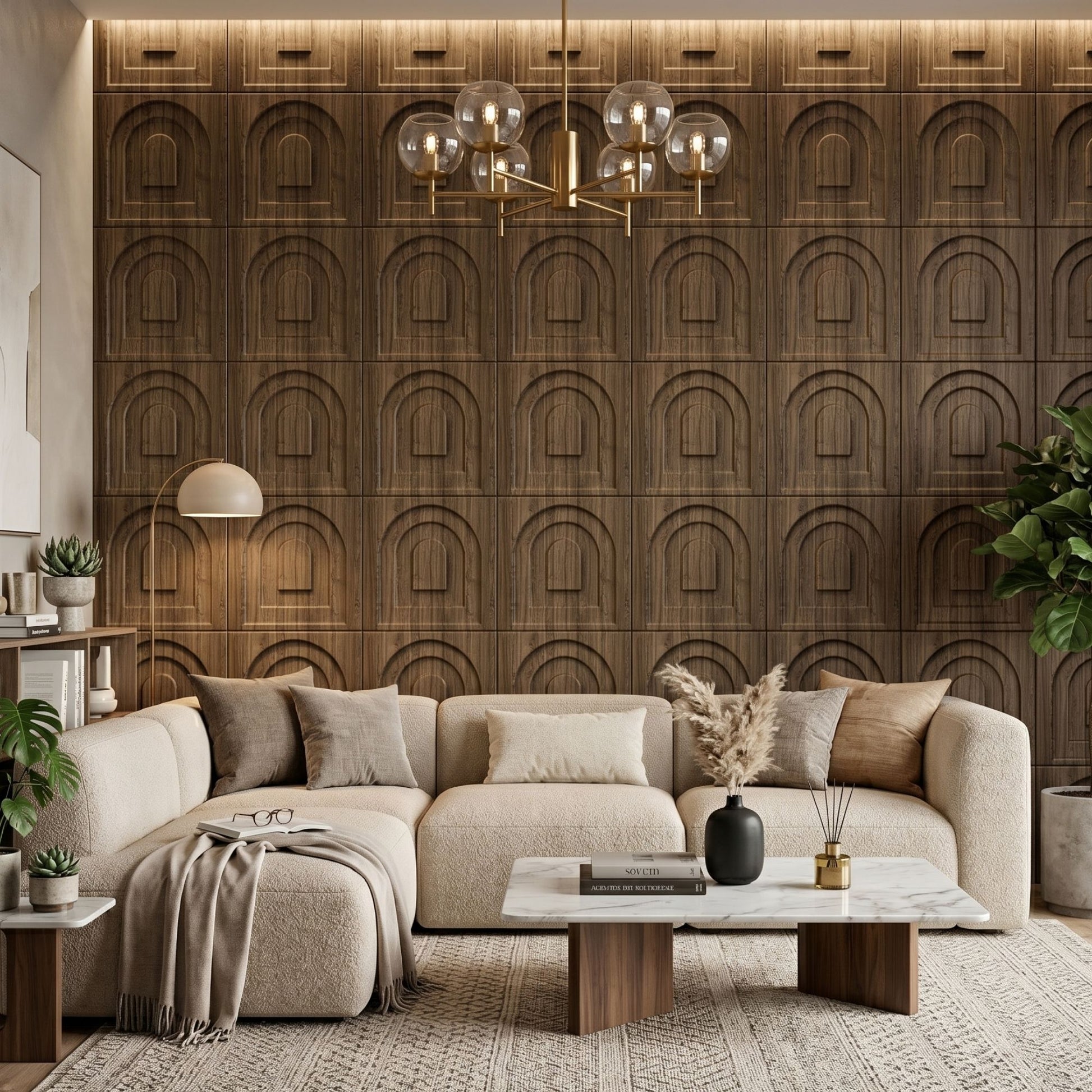 Oak Wood Archi Design 3D Wall Panel-1