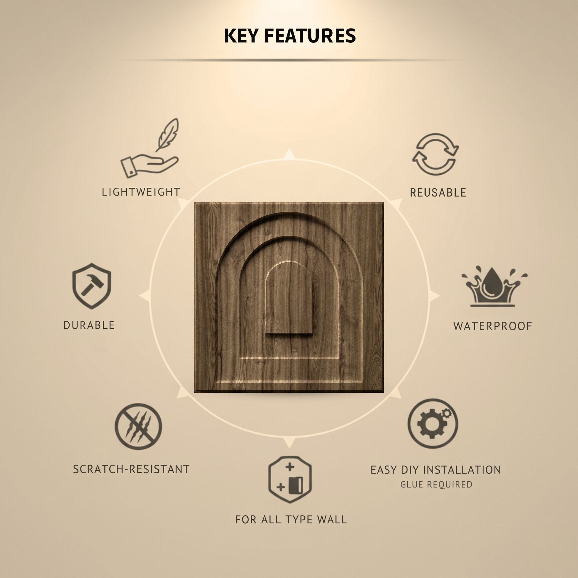 Oak Wood Archi Design 3D Wall Panel-2