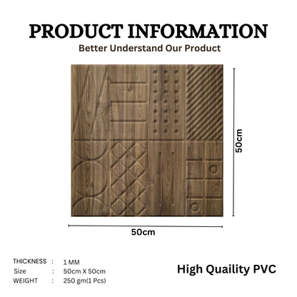 Oak Wood Self Adhesive Panels Square Design