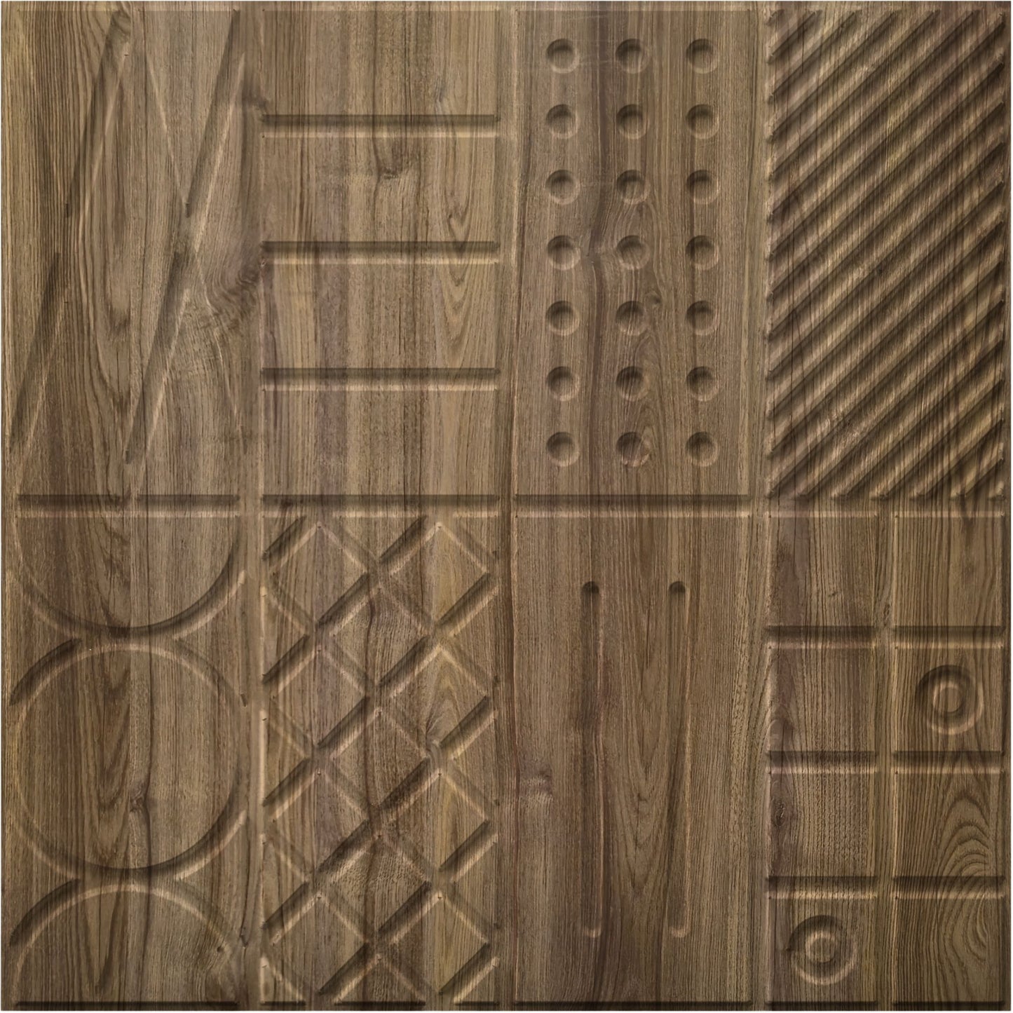 Oak Wood Self Adhesive Panels Square Design