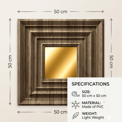 Oak Wood Gold Accent Design Acrylic 3D Wall Panel-4