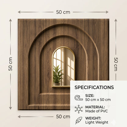Oak Wood Gold Archi Design Acrylic 3D Wall Panel-2