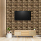Oak Wood 3D Wall Panels Hexa quarter Design