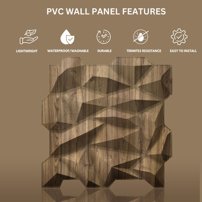 Oak Wood Diamond Design 3D Wall Panel View-4