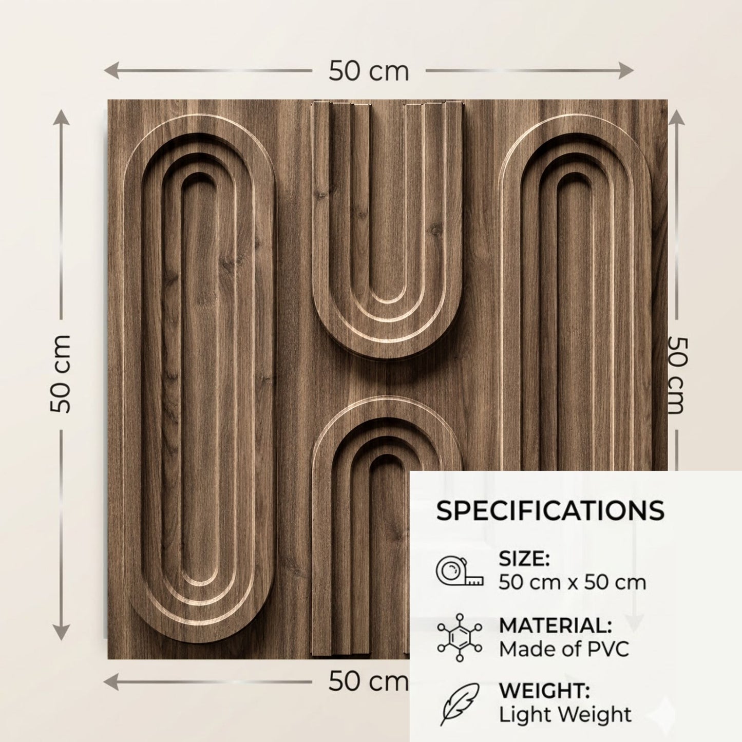Oak Wood Loops Design 3D Wall Panel-3