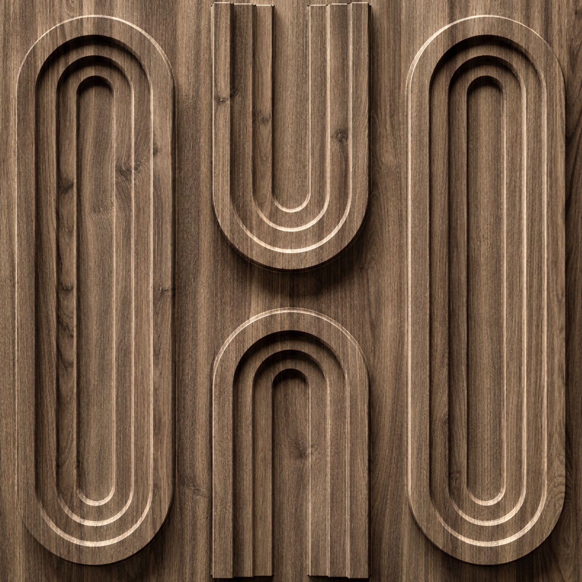 Oak Wood Loops Design 3D Wall Panel