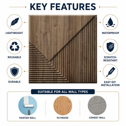 Oak Wood Plaina Design 3D Wall Panel-2