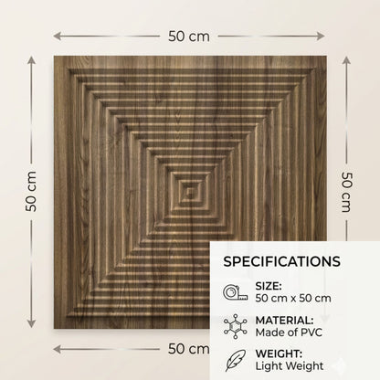 Oak Wood Pyramid Design 3D Wall Panel-2